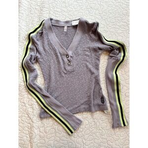 Free People FP Movement Lavender Purple Recovery Layer Henley Top XS - NWOT